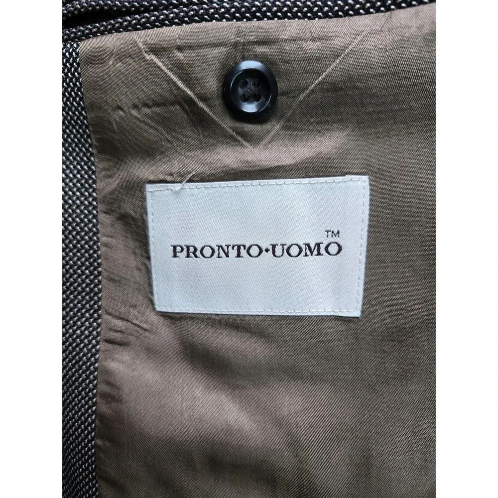 Pronto Uomo Mens Wool Silk Sport Coat 42R Brown Multi 3 Button Blazer Italy Look